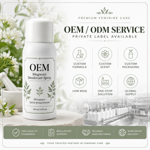 Spray Yoni OEM <span class=keywords><strong>pour</strong></span> le contrôle des odeurs, brume désodorisante, pH respectueux, soin doux, extrait d'armoise apaisant, déodorant sans aluminium - Product Image 2