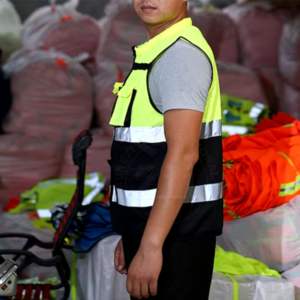 Malla industrial de poliéster de alta visibilidad ANSI Clase 2 Chaleco impermeable para trabajadores de la construcción Ropa DE TRABAJO Chaqueta de alta visibilidad Invierno - Product Image 2