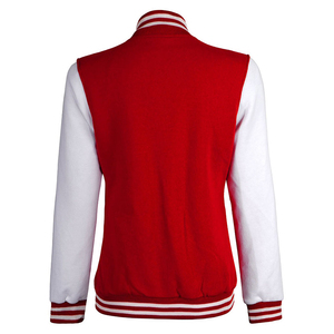 Custom Made Breathable OEM Cheap Price KATBROS INDUSTRY Women's Casual Long Sleeve Woolen Windproof Varsity Jacket Bomber - Product Image 6