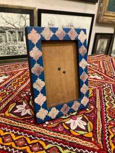 Mughalcrafts Customized Blue Resin & <b>Wood</b> Inlay <b>Picture</b> <b>Frame</b> Hanging Decorative <b>Frame</b> for Home with Customized Logo - Product Image 3