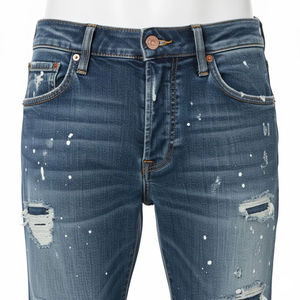 Nuevos Jeans de Moda al por Mayor para Hombre, Talla Grande, Corte Recto, Transpirables, de Mezclilla, Servicio OEM, Diseño Personalizado - Product Image 3