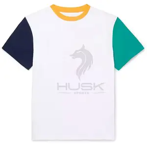 Wholesale Manufacture Custom Logo TShirts Embroidery On TShirt Color Block TShirt Multicolored Jersey T Shirt