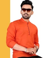 Chemise en lin à manches longues coupe ajustée pour homme Batik Baju Kemeja Kurta Raya grande taille teint en fil