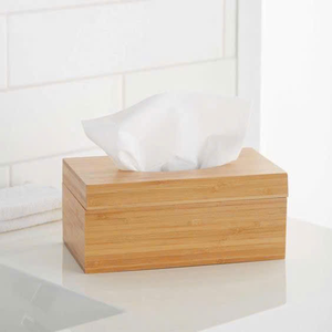 Boîte à mouchoirs décorative en bambou pour comptoir de salle de bain ou table de bureau avec un attrait moderne et écologique - Product Image 5