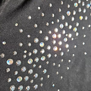 Sudadera con Pedrería Personalizada para Hombre, Sudadera Cortada y Cosida, Lavado Ácido, Estilo Holgado, Apliques, Patchwork, Corte Cuadrado, Sudadera con Pedrería para Hombre - Product Image 4