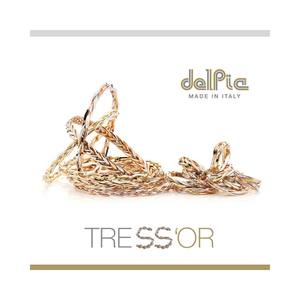 Boucles d'oreilles créoles tressées de haute qualité en gros, trois couleurs, trois tubes, 20 mm, plaqué or 18 carats, argent sterling 925 - Product Image 5