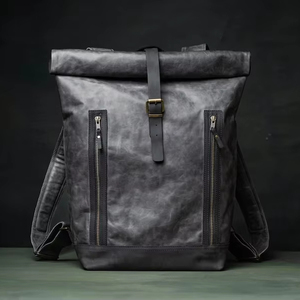 กระเป๋าเป้สะพายหลังหนังม้วนด้านบนพร้อมซิป YKK กระเป๋าแล็ปท็อปส่วนบุคคล14 "15" 16 "นิ้วแบบบางสำหรับเดินทางสำหรับผู้ชายและผู้หญิง LRTB-0082 - Product Image 1