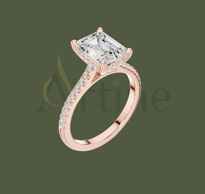 ข้างหน้าของเครื่องประดับหัวใจ14K แหวนโดมที่ไม่ซ้ำกันในทองคำโปแลนด์สูงสำหรับรูปลักษณ์ที่โดดเด่น - Product Image 1