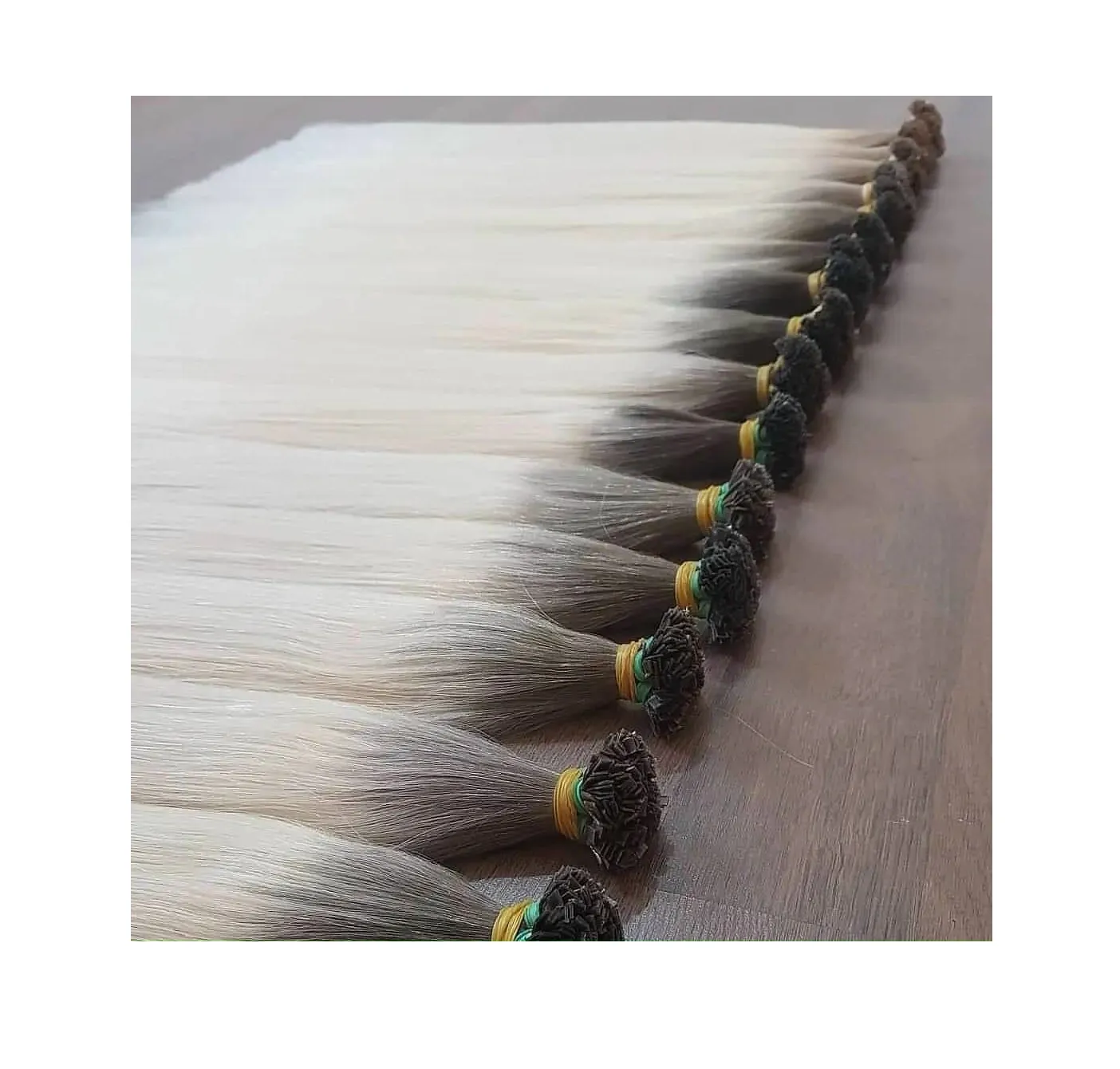 Full Cuticles 100% Human Hair Double Drawn Thick Bottom Keratin Flat Tip Hair Extensions from Vietnam