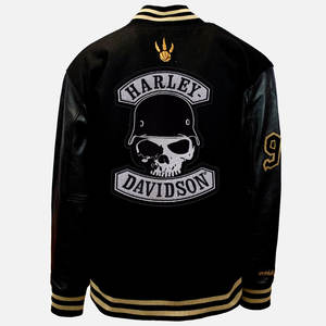 OEM personnalisé hommes Letterman Varsity vestes chaud hiver Baseball Bomber manches en cuir Chenille brodé Logo tissu Varsity - Product Image 4