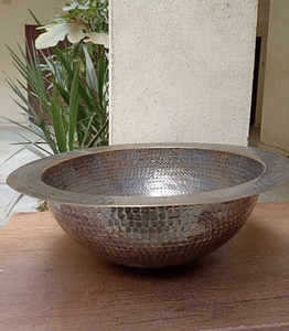 Lavabo de Baño de Latón Martillado con Drenaje, Lavamanos de Metal para Uso Doméstico, Lavabo de Cobre de Metal de Primera Calidad para Uso en la Cocina - Product Image 3