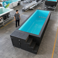 Piscine extérieure personnalisable de luxe en conteneur maritime préfabriqué avec fenêtre panoramique en verre acrylique et filtration intégrée