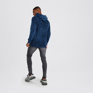 Sweat à capuche surdimensionné surdimensionné personnalisé par sérigraphie 3D pour hommes en polaire pour la saison d'automne à basse quantité minimale de commande - Product Image 3