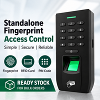 Système de contrôle d'accès RFID autonome avec lecteur d'empreintes digitales et code PIN pour entrée de porte commerciale avec sortie Wiegand