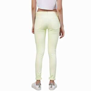 Light Color Solid Custom Women Stretch Jeans Mid Waist Pants Slim Fit Top Quality With Pocket Drawstring Cotton Woman Denim Jean - Product Image 2