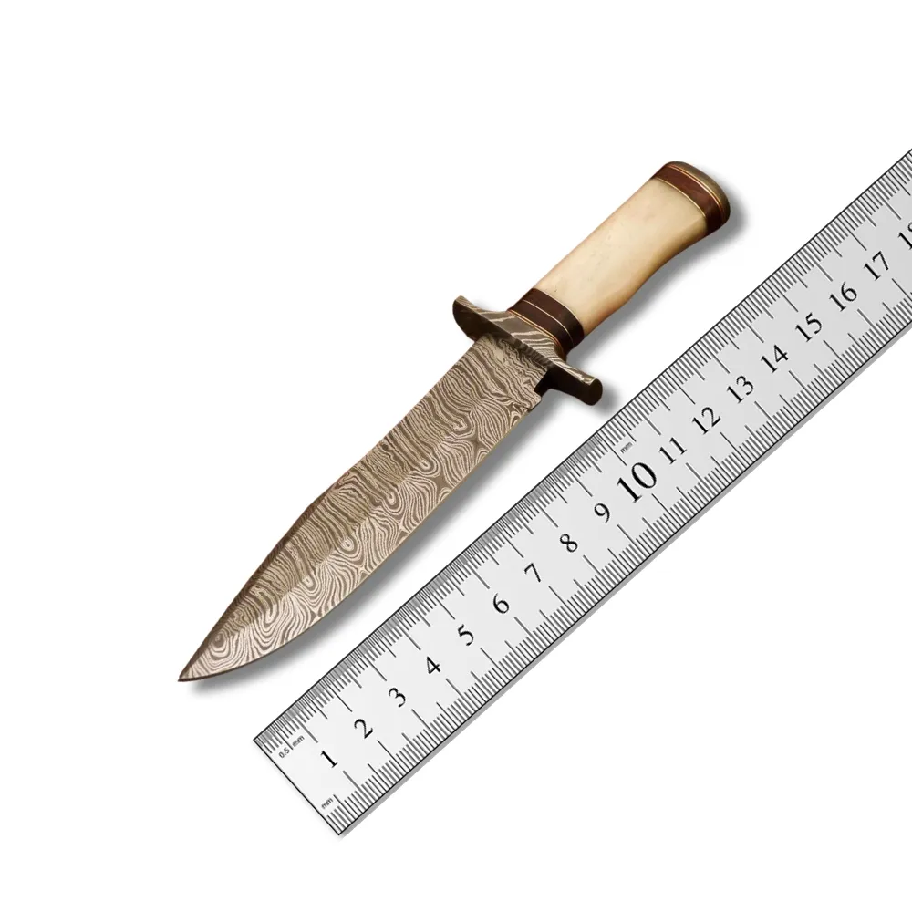 Sıcak satış rekabetçi fiyat şam çelik gül ahşap kolu sabit bıçak bıçak açık Bowie bıçak kamp bıçağı
