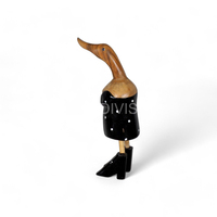 Vente en gros de figurine de canard en bois peinte avec taille de couleur personnalisable style européen pour la décoration de jardin maison artisanat de racine de bambou en bois