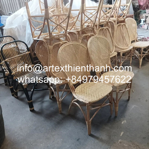 Silla de Comedor de Ratán al por Mayor de Fábrica con Cojín, Estilo Boho, Interior, Mimbre Natural Tejido a Mano, Silla de Comedor sin Brazos - Product Image 5