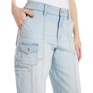 Pantalones de Mujer, Jeans Anchos Casuales Deslavados, Ropa de Mujer / Jeans de Mujer de Cintura Alta, Estilo Vintage Lavado - Product Image 4