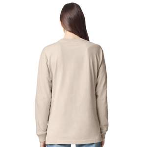 Camiseta Clásica de Manga Larga para Mujer, Cuello Redondo, Ajuste Casual, Color Sólido, con Bolsillo, para Uso Diario - Product Image 2