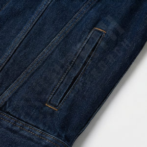 Veste en jean pour homme disponible, 100% lavable, col montant, réversible, collection hiver, avec impression en relief - Product Image 5
