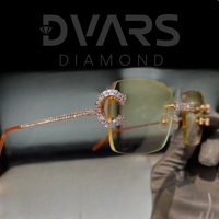 Gafas de Sol Cuadradas Duraderas con Montura Completa de Diamantes Moissanite, Lentes Anti-Reflejantes, Modelo DS-05 de Dvars, Personalizadas, Nuevas y Modernas