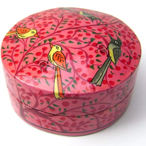 Luxurious Kashmiri Paper Mache Trinket Boxes Hand-Painted Jewelry Collection Keepsakes for Home Decor - Product Image 1