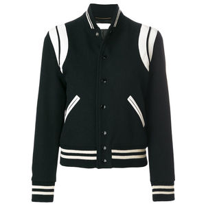 Chaqueta Varsity de Invierno para Mujer, de Alta Calidad, Corte Entallado, Clásica, con Botones Cubiertos, Personalizable, Cruda, Transpirable, con Relleno de Algodón Teñido Liso - Product Image 3