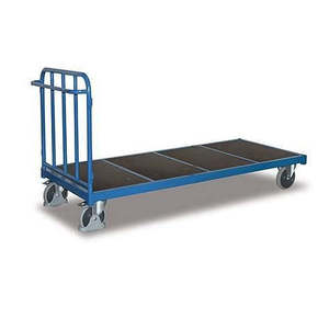 Carretilla Industrial Variofit de Cuatro Ruedas con Pared Frontal de Madera Contrachapada, Dimensiones 1.810 x 880 x 1.105 mm, Personalizable, Soporte OEM - Product Image 1