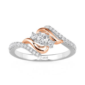 Jeulia Amore Custom Wave Engagement <b>Ring</b> with Marquise <b>Garnet</b> and Jade Birthstones in Yellow Gold - Product Image 3