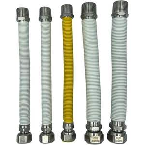 Kit de Instalación de Caldera, 5 Tubos Flexibles de Acero Inoxidable de 220x420mm, Acabado Superficial 2B, Curvado para Agua y Gas, Versión Recubierta - Product Image 2