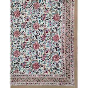 Hand Block Printed 100% Cotton King Size Double Bedsheet with Pillow Cover Floral Pattern <b>Comforter</b> <b>Set</b> 3-Piece <b>Set</b> for Home Use - Product Image 2