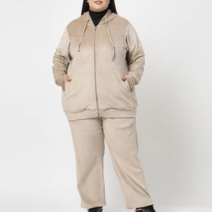 Chándal de talla grande de ropa de calle de alta calidad para damas 2025 nuevo estilo diseño personalizado chándal de mujer con cremallera - Product Image 1