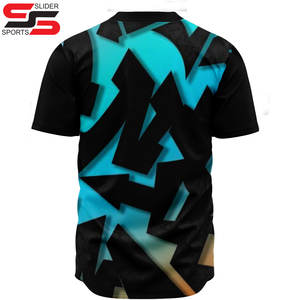 Fabricant de maillots de baseball à manches courtes au Pakistan avec vos propres logos-dessins et styles sur tissu 100% polyester - Product Image 4