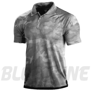 Polo de Manga Corta para Hombre Bloodline, Color Sólido, Tejido Transpirable, Corte Regular Informal, Azul Marino - Product Image 3