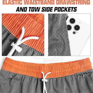 Shorts en maille style basketball, tissu respirant, coupe ample, idéal pour l'entraînement, la pratique et les activités sportives - Product Image 6