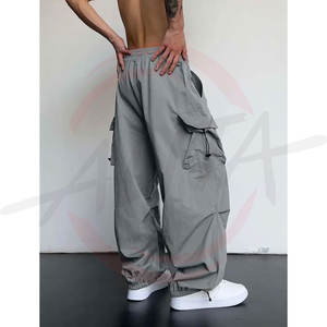 กางเกงกันลมสำหรับผู้ชายกางเกงออกกำลังคาร์โก้แบบลำลองมีกระเป๋าหลายกระเป๋ากางเกงขายาวสไตล์ใหม่ - Product Image 6