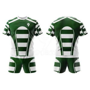Ensemble maillot et short de rugby sur mesure en tissu anti-déchirure avec uniforme de rugby gameplay avec logo personnalisé - Product Image 3