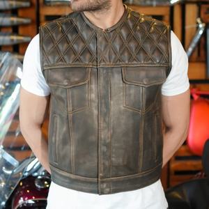 Gilets en cuir à fermeture éclair 2026 – Vestes de moto en cuir de vachette véritable pour motards et voyages en extérieur - Product Image 2