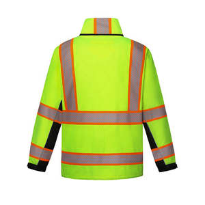 Chaqueta de Invierno de Seguridad Reflectante de Alta Visibilidad, de Poliéster de Primera Calidad, con Capucha Oculta, Acolchada e Impermeable - Product Image 3
