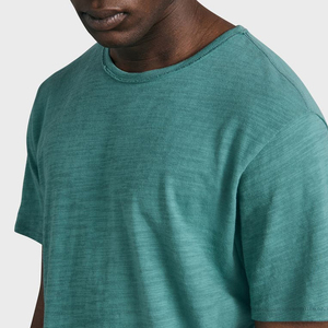 T-shirts de base pour hommes avec logo d'entreprise personnalisé T-shirts à col rond et manches courtes en polyester/coton uni - Product Image 4