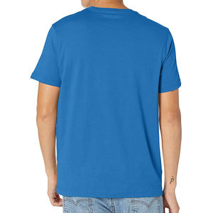 T-shirt col rond bleu clair pour homme 100% coton biologique séchage rapide top vente avec logo personnalisé vêtements personnalisables - Product Image 3