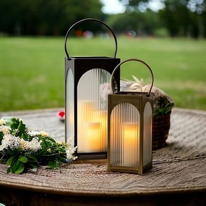 Iron Metal <b>Candle</b> Holder and Lantern With Beautiful Gold and Black <b>Colour</b> Creative Design for Dinner & Room Decor - Product Image 3