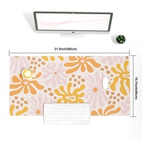 Tapis de souris de jeu en cuir PVC à fleurs ondulées, unilatéral, en cuir de chamois, ergonomique, confortable pour le bureau et la maison
