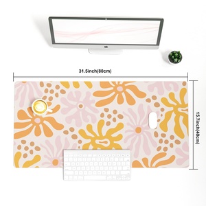Tapis de souris de jeu en cuir PVC à fleurs ondulées, unilatéral, en cuir de chamois, ergonomique, confortable pour le bureau et la maison - Product Image 6