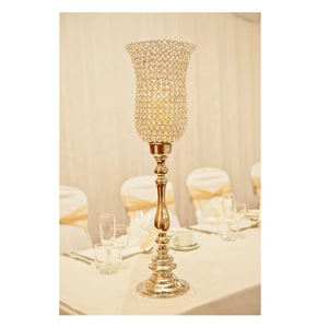 Style Vintage or ouragans bougeoirs métal piédestal verre Floral pièce maîtresse Base pour mariage et fêtes décor - Product Image 3