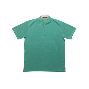 Polos pour hommes de grande taille orientés vers l'exportation, polos confortables de couleur unie en tissu tricoté de couleur verte, de BD - Product Image 1