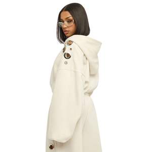 New Casual Vintage Zipped Women's Hoodies Customized Plus Size Fleece Washed Rhinestone Spring Winter Metal <b>Eyelet</b> Women Hoodie - Product Image 2