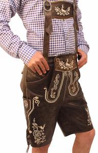 Nouvelle vache daim cuir Lederhosen Shorts Costumes bavarois pour hommes personnalisé brodé Style allemand solide motif peau de vache SS-0007 - Product Image 6