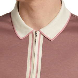 ใหม่ล่าสุดโลโก้ที่กําหนดเองการออกแบบที่ไม่ซ้ํากันนุ่มผู้ชายเสื้อยืดซิปแขนสั้นBreathableผ้าฝ้าย 100% เสื้อโปโลผู้ชาย - Product Image 3